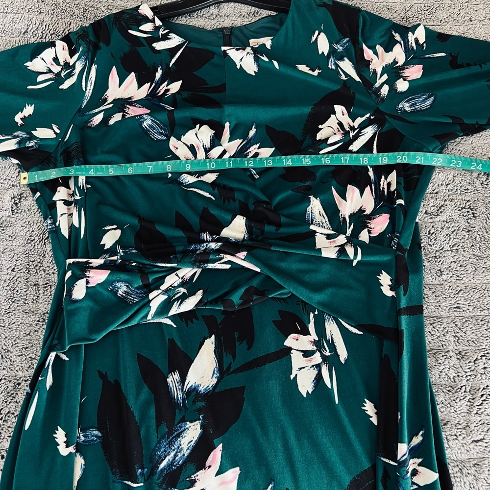 Eliza J Teal Green Floral Midi Dress - Picture 5 of 5